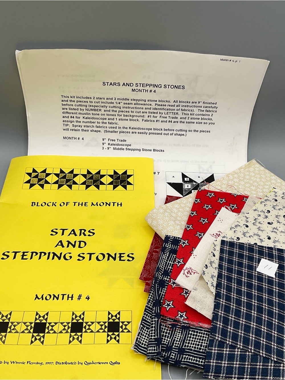Quakertown Quilts Block of the Month Stars & Stepping Stones Kit Month #4